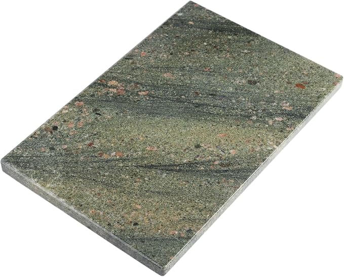 Koville Marble Cutting Board for Kitchen, 12x8 Inches Stone Slab Pastry Cheese Board, Rectangular Serving Tray for Bathroom Countertop, Marble Vanity Tray for Jewelry Cosmetics Perfume (Green)