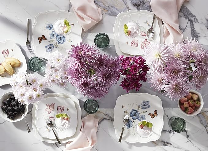 Lenox 788578 Butterfly Meadow Accent Plate, Multicolor, 1 Count (Pack of 1),White