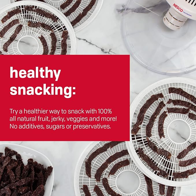 Nesco FD-37A Food Dehydrator for Herbs, Fruit, Beef Jerky, 4 Trays, Speckled White