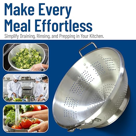 Carlisle FoodService Products 60280 Dura-Ware Standard Weight Commercial Colander, 16 Quart, Silver