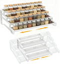 4-Tier Spice Rack Organizer, 13"-21.5" Expandable Spice Organization Shelf, Metal Seasoning Organizer for Kitchen Countertop or Pantry, Slip-Resistant Design for Jars and Bottles, White