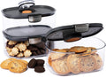 Progressive ProKeeper International Airtight Food Storage Container with Terracotta Disk for Freshness, Stackable & Dishwasher Safe, Ideal for Cookies, Baked Goods, & More 3 Quart, 3-Piece