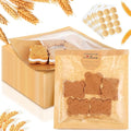 Outus 50 Pcs Cookie Packaging Bags with Seal, 5.7 x 6.5 Inch Bakery Pastry Bags with Window, Heat Sealable Grease Resistant Paper to Go Bake Sleeves for Gift Giving Donut Bread Sandwich (Brown)