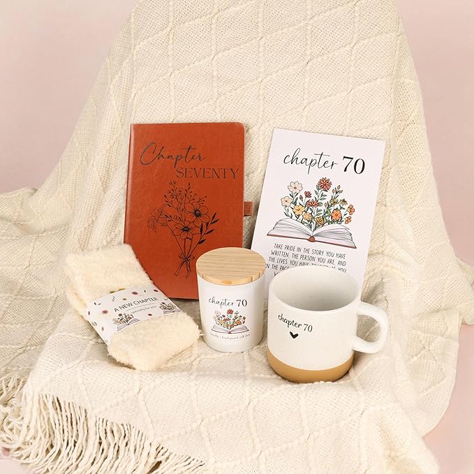 70th Birthday Gifts for Women, Unique Chapter 70 Year Old Birthday Gifts for Women Happy 70th Bday Gift Basket for Her Turning 70 Year Old Gift Box Ideas for Woman Wife Mom Grandma Sister Friend | Chapter 70