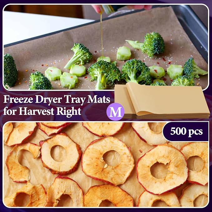 500 Packs Parchment Paper Sheets for Harvest Right Freeze Dryer - Harvest Right Freeze Dryer Accessories for Medium Trays, Parchment Sheets, Freeze Dryer Tray Mats for Harvest Right(17" x 6.8")