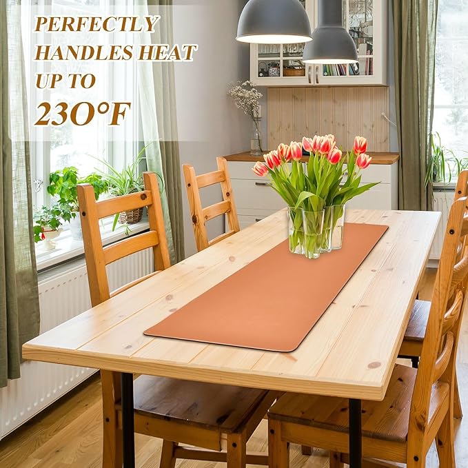 Orange Trivet Table Runner for Hot Pots Pans Heat Resistance Pot Holders Anti-Slip Hot Pad Mats 11.8 * 39.4 Inches