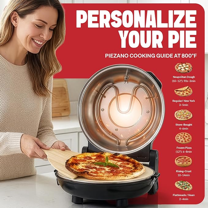 PIEZANO XL 14" Electric Pizza Oven Indoor Countertop Pizza Maker