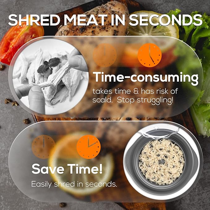 AveFare Chicken Shredder - 10.8Inch Large Chicken Shredder Tool Twist with Brush, Visible Meat Shredder, Ergonomic Handle, Strong Anti-Slip, BPA Free Dishwasher Safe, Suitable for Pork Beef Chicken