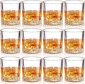 Yaomiao 12 Pcs Old Fashioned Whiskey Glasses Bulk 7 Oz Heavy Base Bourbon Glass Cocktail Rocks Glasses for Whiskey Bourbon Liquor and Cocktail Drinks Gift