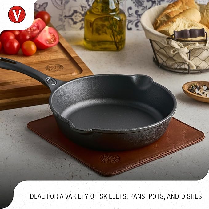 Victoria Leather Trivet for Hot Pots and Pans, Heat-Resistant Kitchen Trivet and Countertop Protector, Handmade in Colombia
