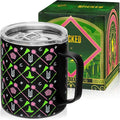 Dragon Glassware x Wicked 12 oz Stainless Steel Camp Mug with Lid - Insulated Camping Mug for Coffee, Tea, Matcha, Hot Beverages - Black