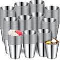Lallisa 2 oz Stainless Steel Shot Glasses Metal Cups Small Unbreakable Shot Glass for Espresso Whiskey Bar Home Restaurant Camping Barware Gift (Silver,100 Pcs)