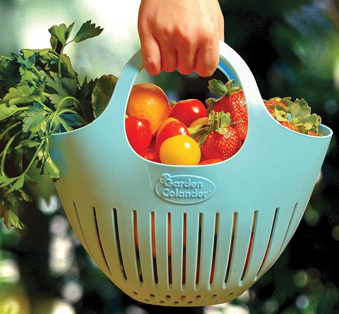Hutzler Mini Colander garden basket, Small, Eggshell Blue