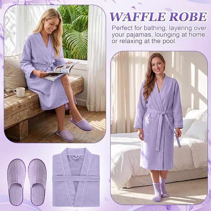 Sieral 14 Pcs Birthday Gifts for Women Care Blanket Gifts Set Spa Baskets Get Well Soon Gift Baskets for Women Mom Her Girlfriend Sister Daughter Friend Wife Grandma(Piped,Purple)
