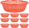 10Pcs Plastic Drain Basket Multifunctional Kitchen Strainer Bowl for Rice Fruit Vegetable Washing Easy to Clean for Home and Restaurant