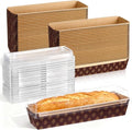 Sabary 50 Pcs Paper Baking Loaf Pan with Lids Disposable Paper Pans Mold for Christmas Winter Birthday Cake Bread Bakery Holiday Gifts(10.24 x 2.56 x 1.97 Inches)