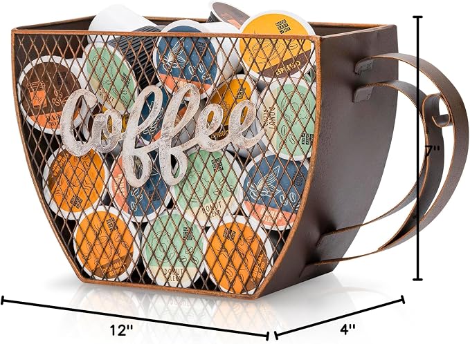 Made Easy Kit Coffee Pod Organizer - Home Coffee Bar Functional Décor - Café Station Countertop Storage Accessories (Coffee Cup (Mountable))