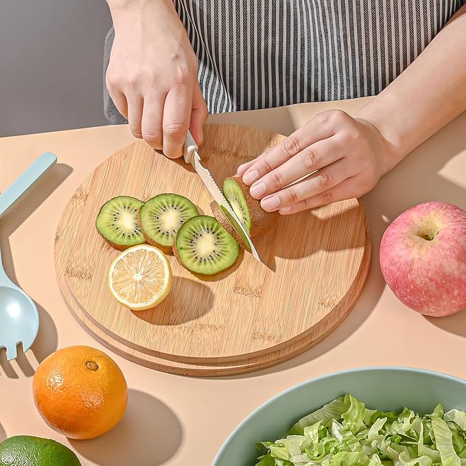LOVYANXUE Bamboo Fiber Salad Bowl with Servers Set Large 9.8inches Nature Bamboo Mixing Bowl with Servers with Lid Spoon and Fork for Fruits,Salads and Vegetables