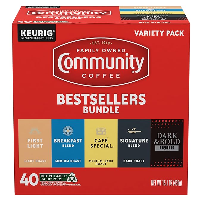 Community Coffee Bestsellers Bundle Variety Pack, 40 ct K-Cup® Pods (Pack of 1)