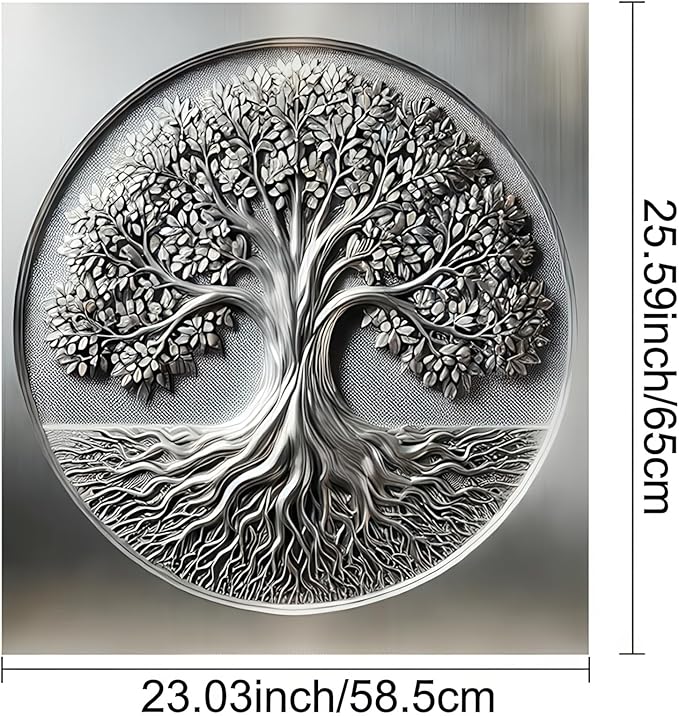 BlissYard Sliver Metal Tree of Life Dishwasher Magnet Cover Skin Panel 23x26 Inch Magnetic Dishwasher Covers Decorative Appliances Refrigerator Cupboard Magnet Cover Kitchen Decoration