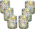 Confetti Dots Hand Blown Tumbler Glasses Set of 6 – Colorful Mexican Glassware – 10 oz Recycled Glass Tumbler – Hand blown Mexican Drinking Glasses for Cocktails, Wine & Tequila