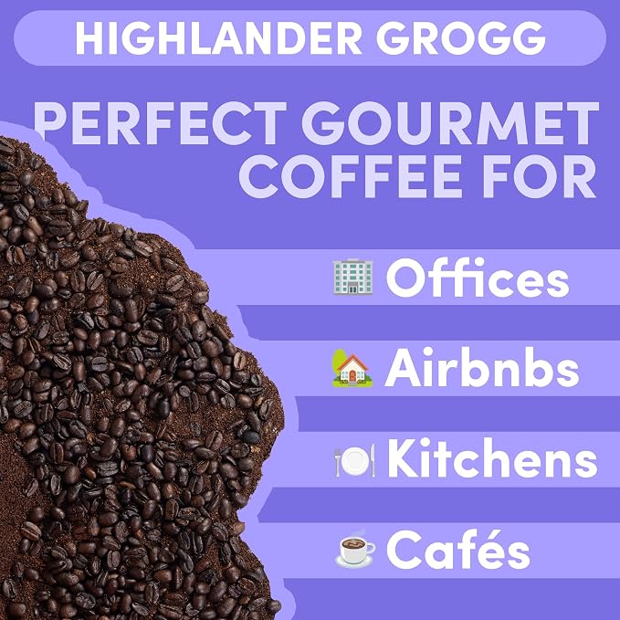 2 lb Highlander Grogg Ground Coffee | Butterscotch Caramel Vanilla Flavored Coffee | Bulk Medium Roast Flavored | Specialty Grade | 32 oz