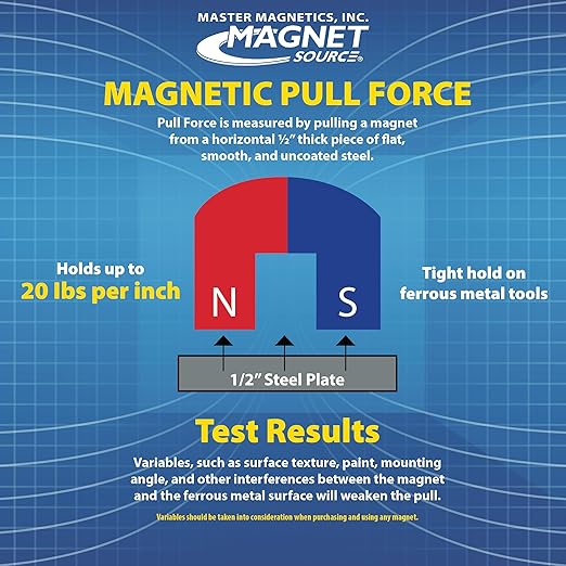 Master Magnetics 6" Magnetic Bar Tool Organizer - Easy to Install Magnet Storage Holder for House, Garage, Shed, or Job Site - Nickel Plate Finish