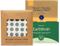 CLEANOMIC Reusable Kitchen Cloth, Wood and Flooring Cleaning Tablets & Fabric Softener Sheets Bundle