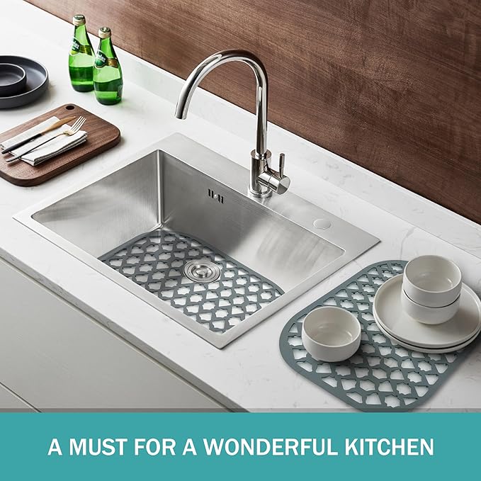 SAMSIER Silicone Sink Protectors Mats (13x11 & 14x12 & 16x12 & 18x16 & 19x14 & 21x16 & 22x13 & 25x16 & 26x14 & 28x14 & 30x16) for Bottom of Kitchen Sink (13”x11”)