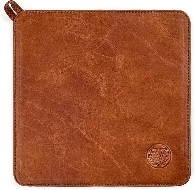 Victoria Leather Trivet for Hot Pots and Pans, Heat-Resistant Kitchen Trivet and Countertop Protector, Handmade in Colombia