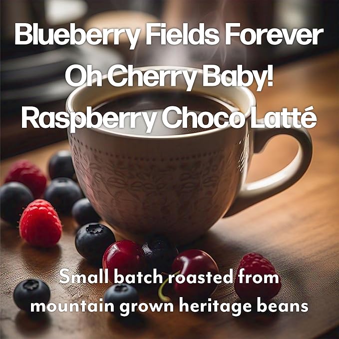 Maud's Blueberry, Cherry & Raspberry Chocolate Flavored Pods Bundle, 54 ct, Medium Roast Flavored Coffee in Single Serve Pods – 100% Arabica Coffee, Compatible with Keurig K Cups Maker