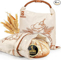 Piklohas Sourdough Bread Bags, 2 Sets Detachable Bread Storage for Homemade Sourdough, Reusable Linen Food Storage with Lining & Triple Lock for Fresh Keeping, BPA Free, Christmas Baking Gifts