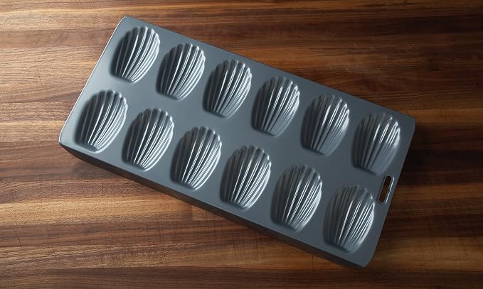 Fox Run Non-Stick Madeleine Pan, Carbon Steel, 12-Cup,Grey