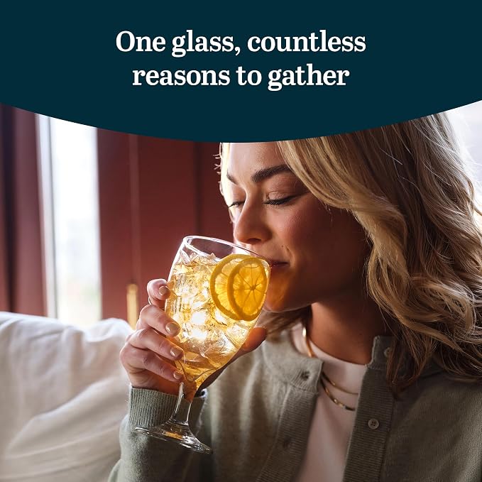 Libbey Classic Glass Goblets Set Of 12, Dishwasher Safe 16.25 Oz Drinking Goblets for Tea, Sangria and More, Ideal Stemmed Water Glasses for Parties