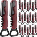 Hushee 24 Pcs Wine Opener Bulk with Foil Cutter Corkscrew Key 3 in 1 Red Bottle Opener Professional Stainless Steel Beer Corkscrew for Beverages Bartenders Summer Party(Wine Red)