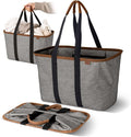 CleverMade Collapsible LUXE Tote, 30L Foldable Grocery Shopping Bag, Reusable