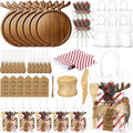 Potchen 6 Set Christmas Kitchen Gifts Wood Cheese Board Fork Spoon Butter Spreaders Dish Cloth Thank You Card Ribbon and Gift Bags for Merry Christmas Cooking Serving Xmas Utensils Gifts (Reindeer)