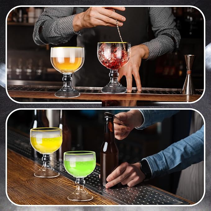 Tanlade 8 Pack 21.5 oz Margarita Schooner Glasses Bulk Extra Large Claw Shaped Shrimp Glasses Big Goblet Style Schooner for Cocktail, Coronaritas, Margaritas (Colorful)