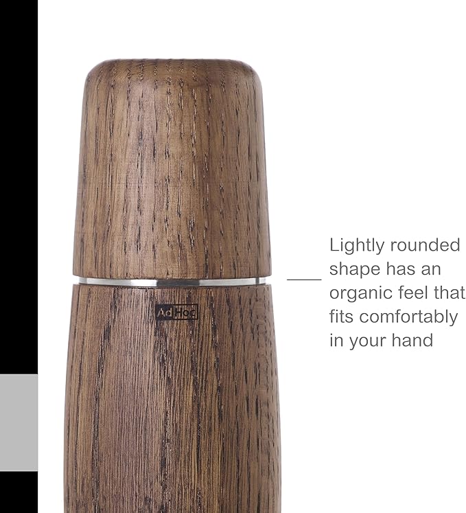 AdHoc Yono Salt Or Pepper Mill Dark - Manual Salt & Pepper Grinder with Ceramic Grinding Mechanisms - Modern Kitchen Accessory