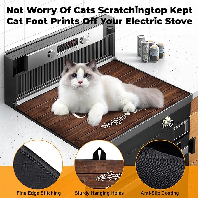 Stove Top Cover- Mat for Electric Stove Protector with Anti-Slip Rubber Coating Dish Drying Mats Scratch-Resistant (Board, 28.5" x 20.5")