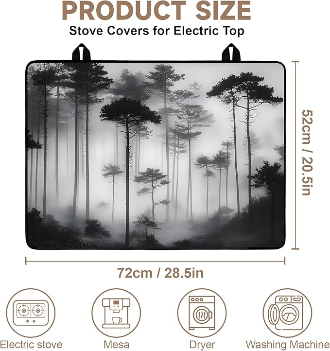 Stove Top Covers for Electric Stove: Heat Resistant Protector Glass Stove Top Expands Counter Space, Stylish Kitchen Decor (G253968)