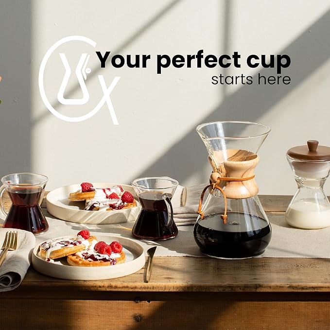CHEMEX Bundle - 6-Cup Classic Series - 100 ct Square Filters - Exclusive Packaging