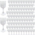 Plastic Wine Glasses, Plastic Goblets Vintage Style Cordial Unbreakable Drinking Glasses, Reusable Drinkware for Wedding Reception, Grand Event Party Supplies (100, Transparent)