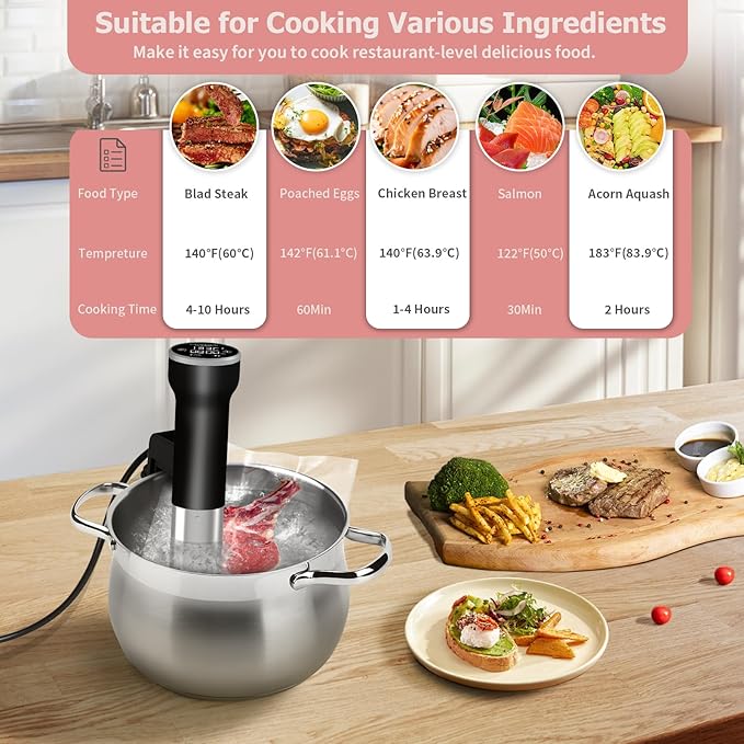 Sous Vide Cooker WiFi Kit & Cattleman Cuisine Immersion Deep Fryer with Basket
