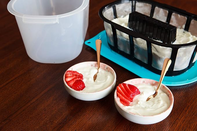 Hatrigo 1-Gallon Greek Yogurt Maker with Extra Fine Mesh BPA-Free Large Stainless Steel Strainer, Makes Thick Creamy Greek Yogurt (14 x 10 x 7 in)