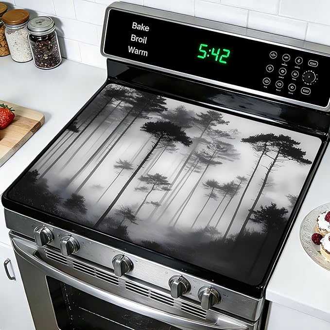 Stove Top Covers for Electric Stove: Heat Resistant Protector Glass Stove Top Expands Counter Space, Stylish Kitchen Decor (G253968)