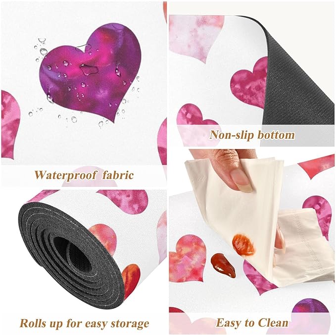 Valentines Trivet Table Runner 40 Inches Long Hearts Valentine's Day Heat Resistant Hot Pad Multi Purpose Mat for for Hot Pots Pans Kitchen Countertops