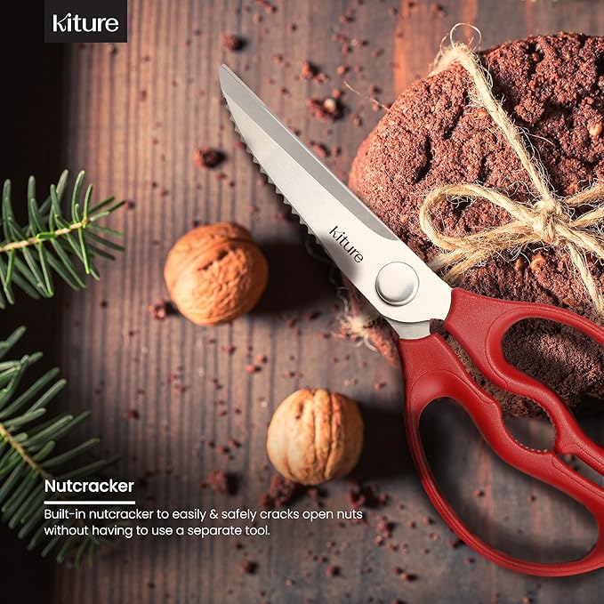 Heavy Duty Kitchen Shears - Premium Stainless Steel Cooking Scissors for Meat, Poultry, Herbs & More | Includes Bonus Herb Scissors & Poultry Shears in Giftable Box by Kiture