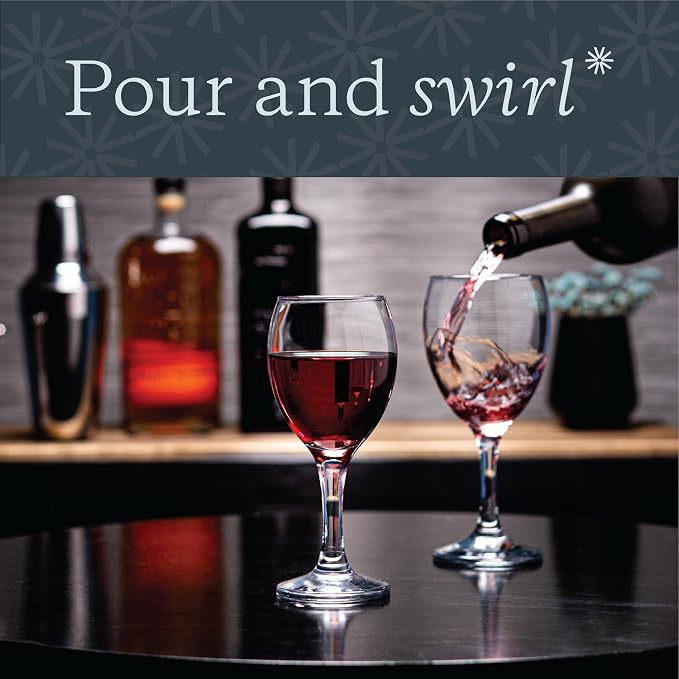 Vikko 8.5 Ounce Small Wine Glasses Set of 6, Fancy Red and White Wine Glass, Durable Stem, Copas De Vino Dishwasher Safe