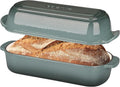EDGING CASTING Enameled Cast Iron Loaf Pan with Lid, Bread pan, Dutch Oven Bread pan for Homemade Sourdough Bread Baking, 12.5x5.5 inch, 5qt, Slateblue